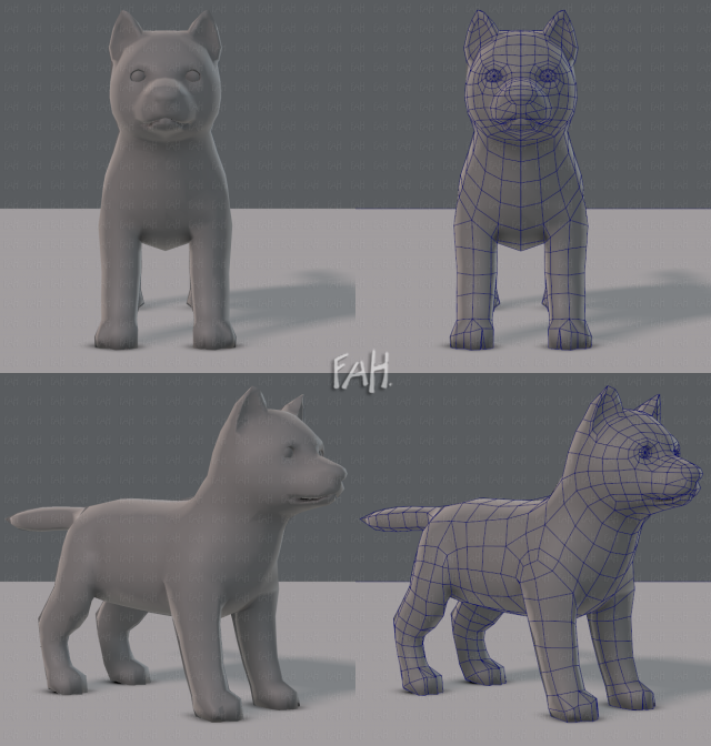 dog base for gamev02 3D Model .c4d .max .obj .3ds .fbx .stl .blend 