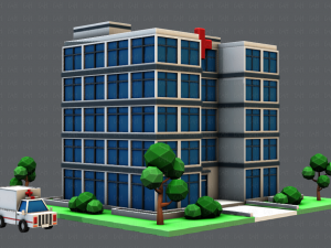 hospital building Modello 3D