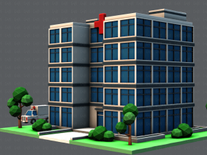 hospital building Modello 3D