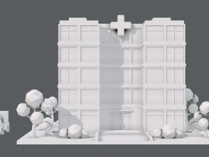 hospital building Modello 3D