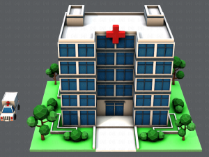 hospital building Modello 3D