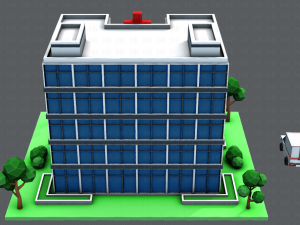hospital building Modello 3D
