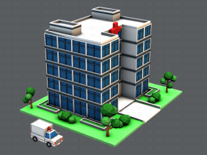 hospital building Modello 3D