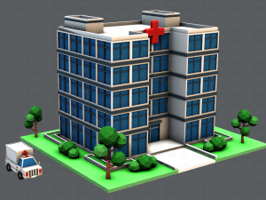 hospital building Modello 3D