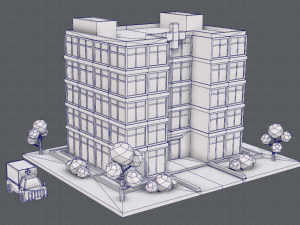 hospital building Modello 3D