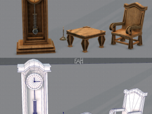 furniture set for game 3D मॉडल