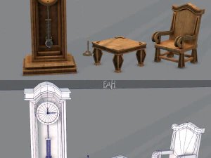 conjunto de m&oacute;veis para jogo Modelo 3D