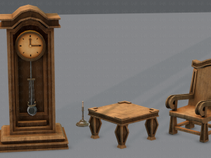 furniture set for game 3D Model