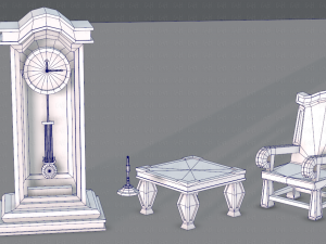furniture set for game 3D Model