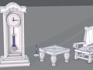 furniture set for game 3D Model