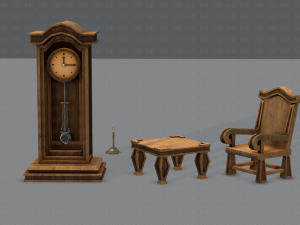 furniture set for game 3D Model