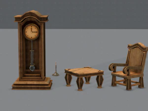 furniture set for game 3D Model