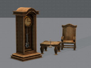 furniture set for game 3D Model