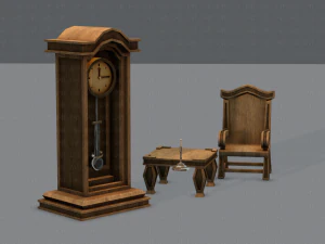 furniture set for game 3D Model