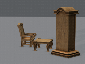 furniture set for game 3D Model