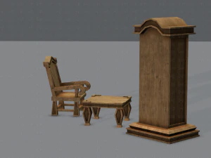 furniture set for game 3D Model