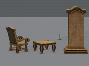 furniture set for game 3D Model