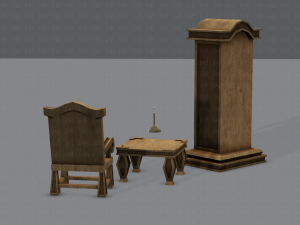 furniture set for game 3D Model