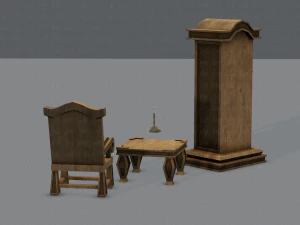 furniture set for game 3D Model