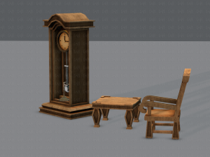 furniture set for game 3D Model