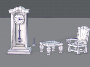 furniture set for game 3D Model