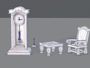 furniture set for game 3D Model