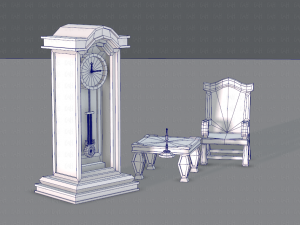 furniture set for game 3D Model