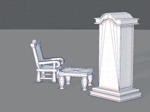furniture set for game 3D Model