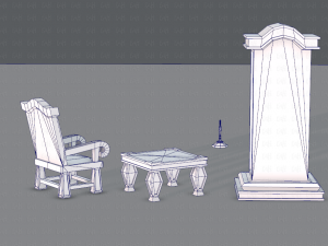 furniture set for game 3D Model