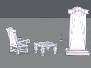 furniture set for game 3D Model