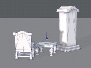 furniture set for game 3D Model