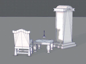 furniture set for game 3D Model