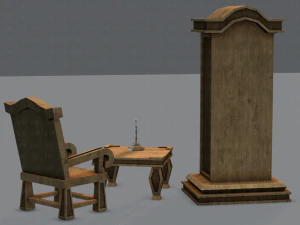 furniture set for game 3D Model