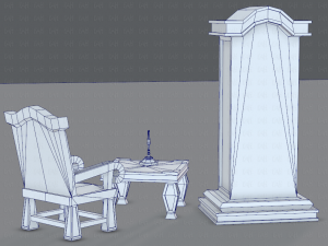 furniture set for game 3D Model