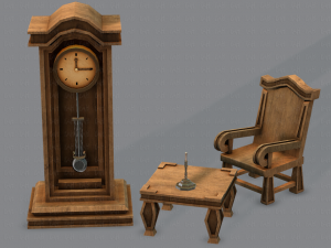 furniture set for game 3D Model