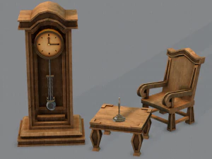 furniture set for game 3D Model