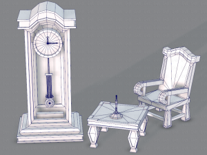 furniture set for game 3D Model