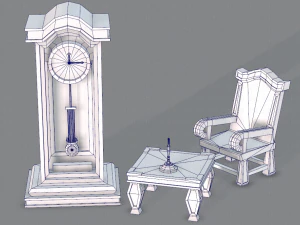 furniture set for game 3D Model