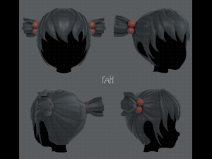 3d hair style for girl v15 3D Model