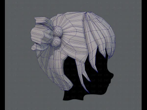 3d hair style for girl v15 3D Model