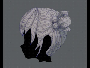 3d hair style for girl v15 3D Model