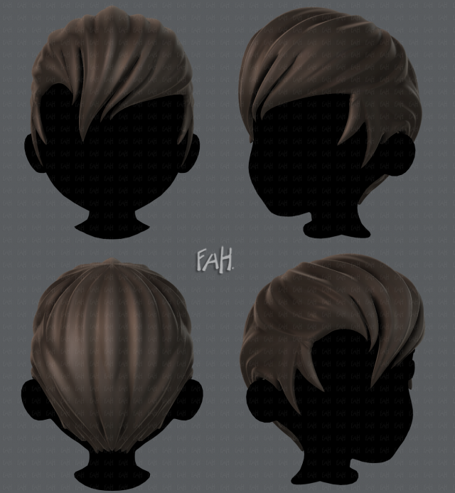 3d hair style for boy v10 Model 3D .c4d .max .obj .3ds .fbx .stl .blend 