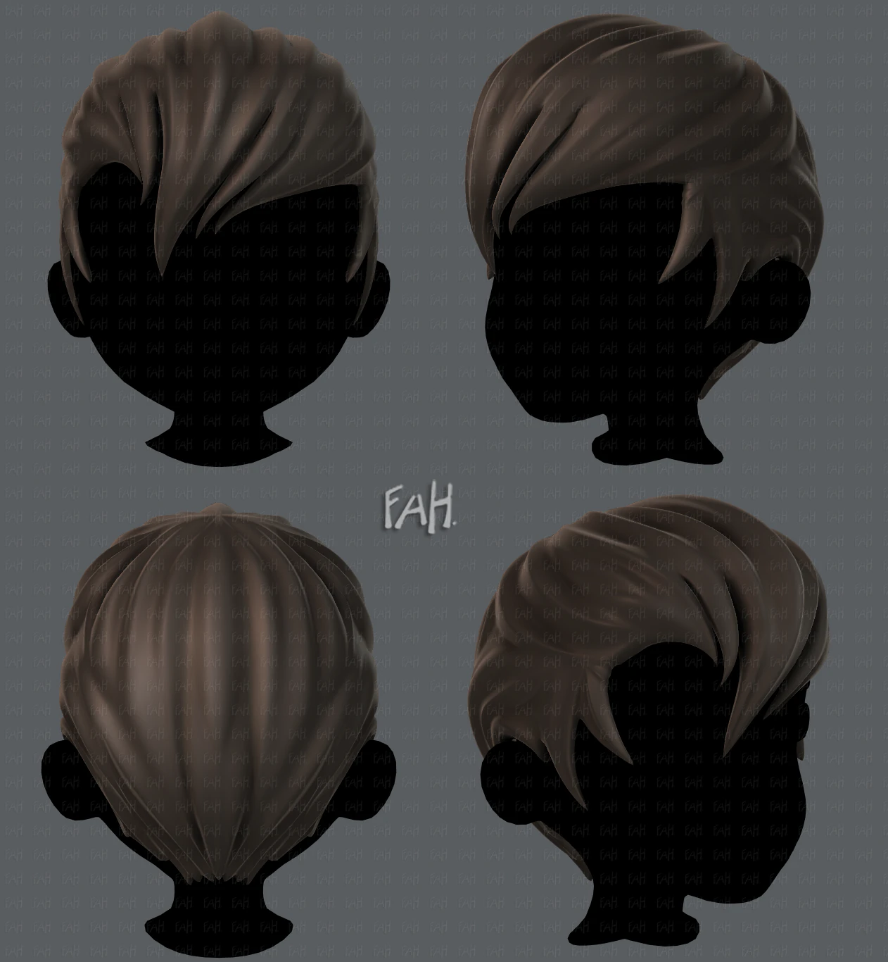3d hair style for boy v10 3D Model .c4d .max .obj .3ds .fbx .stl .blend 