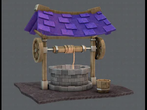 medieval well cartoon 3D Model