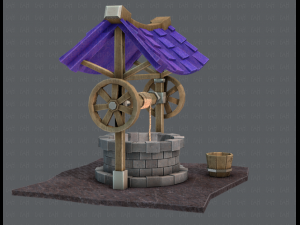 medieval well cartoon Modèle 3D