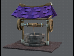 medieval well cartoon Modèle 3D