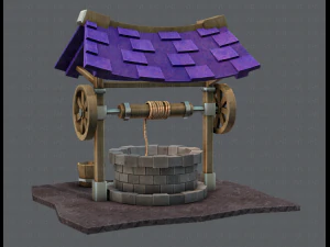 medieval well cartoon 3D Model
