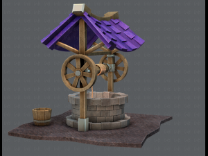 medieval well cartoon Modèle 3D