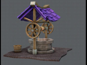 medieval well cartoon 3D Model
