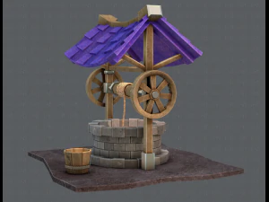 medieval well cartoon 3D Model